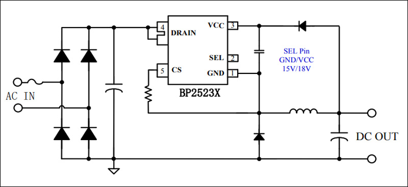 BP2523B典型应用电路图